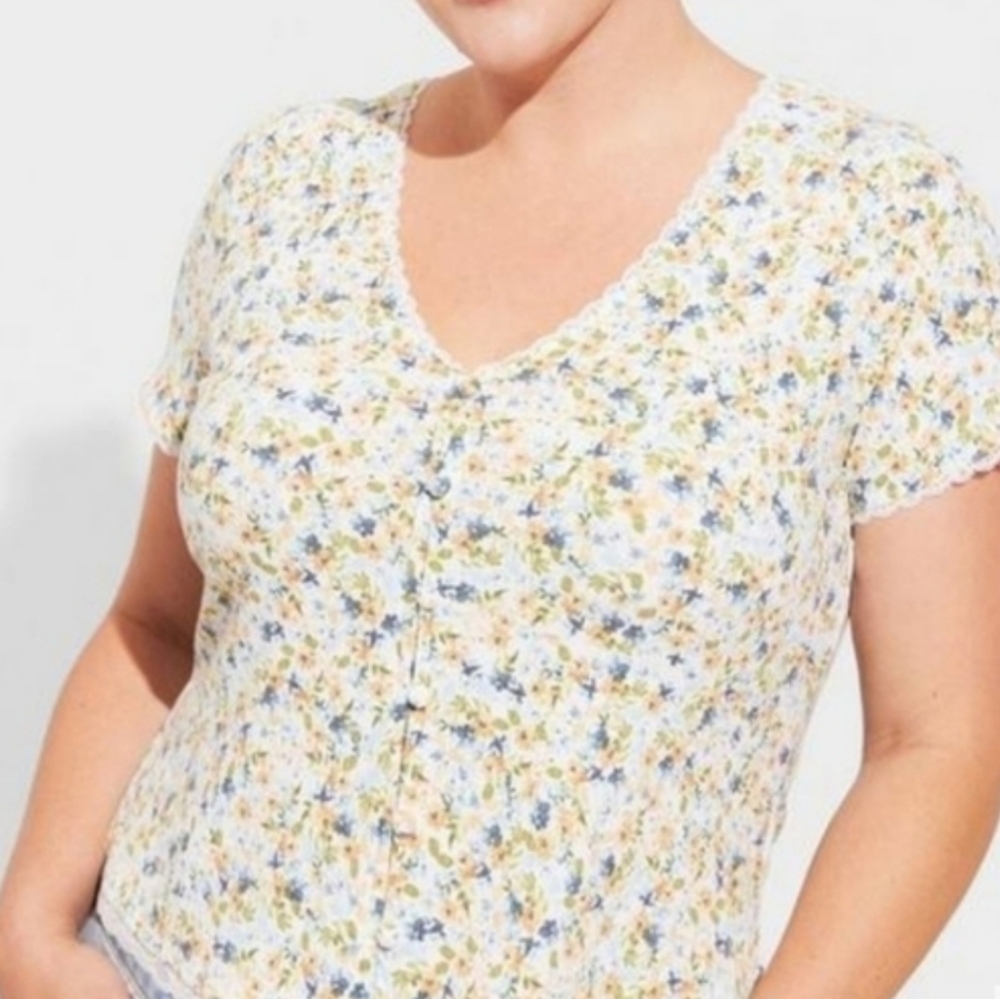 Torrid Super Soft Short Sleeve V-Neck Top